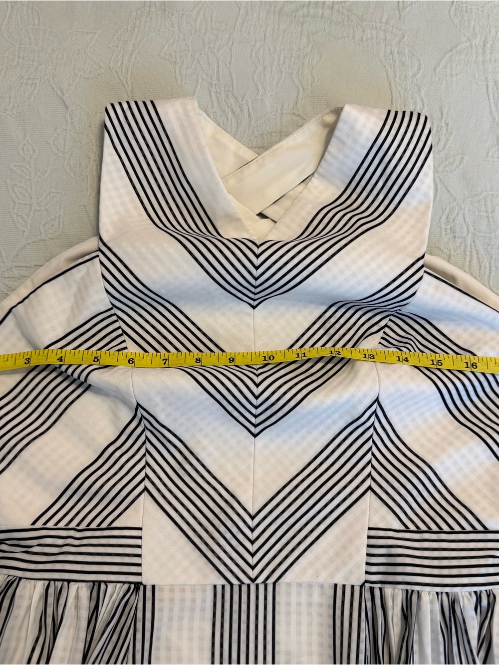 Adelyn Rae White and Black Striped Midi Fit-and-Flare Dress - Picture 7 of 8